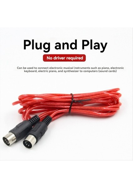 Mıdı Uzatma Kablosu 5pin Erkek - Erkek Piyano Gitar Enstrüman Pc Kablosu 0.3m (Yurt Dışından) fiyatları