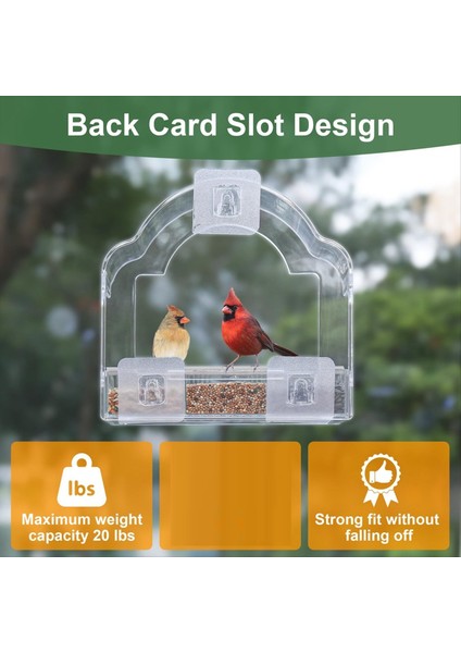 Dışarı için pencere kuş besleyicileri, 3 güçlü yapıştırıcı tabakası ile temiz kuş pencere besleyici, şeffaf akrilik kuş evi A (Yurt Dışından) indirimleri