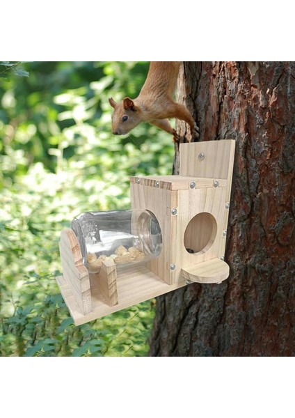 Sincap Besleme Kutusu Dayanıklı Gıda Kabı Ahşap Sincap Evcil Hayvan Gıda Depolama Aletleri Sincap Kuş Besleyici (Yurt Dışından) fırsatları