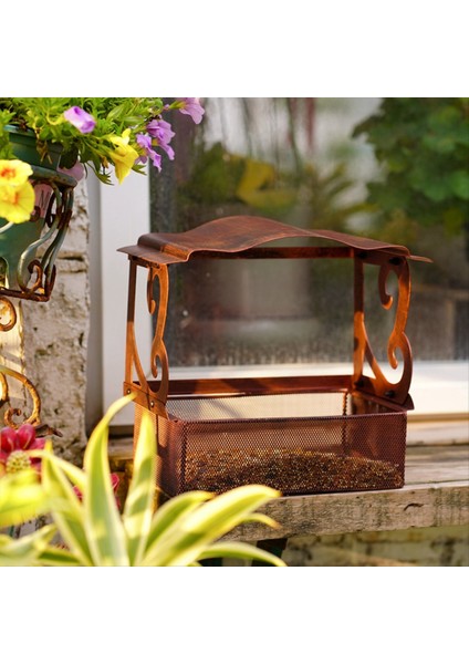 Pencere Kuş Besleyici, Açık Havada Asılı Zincirle Metal Kuş Besleyici, Dış Yabani Kuşlar Için Kuş Besleyicileri (Yurt Dışından)