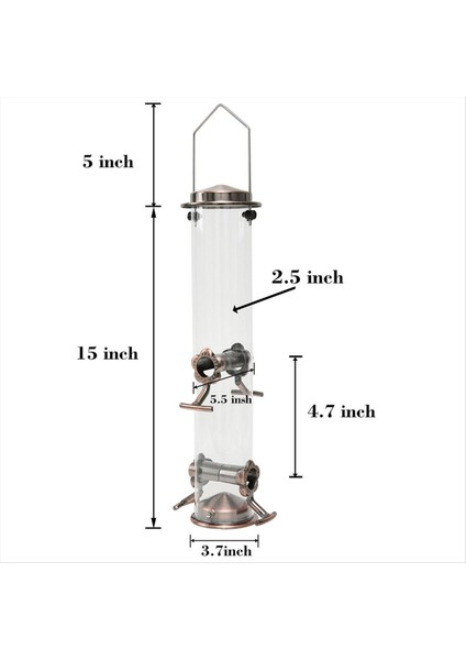 Açık Kuş Besleyici, 4 Besleme Portlu Besleyici, Paslanmaz Çelik Asılı Yabani Kuş Besleyici (Yurt Dışından) modelleri
