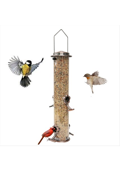 Açık Kuş Besleyici, 4 Besleme Portlu Besleyici, Paslanmaz Çelik Asılı Yabani Kuş Besleyici (Yurt Dışından) fırsatları