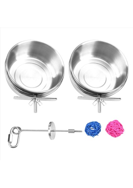 5 Pack Paslanmaz Çelik Kuş Besleyici Set Besleme Besleme Bardakları Gıda Su Kaseleri Kuş Yemek Tutucu Kafesler Için Küçük Hayvanlar (Yurt Dışından) modelleri