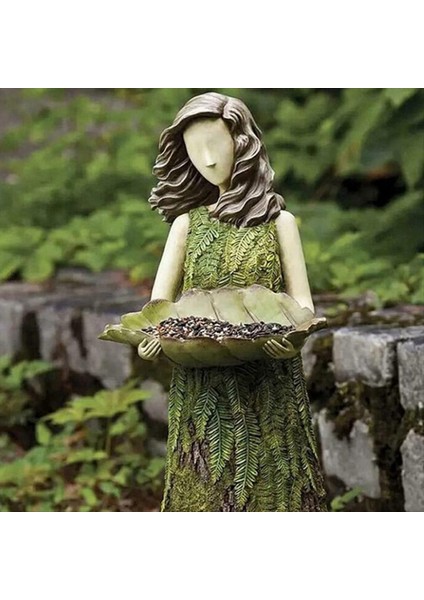 Peri Masalı Kız Kuş Besleyici Bahçe Heykel Süsü Reçine El Sanatları Açık Bahçe Heykeli (Yurt Dışından) indirimleri