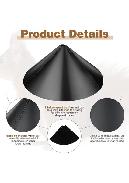 Kuş Besleyici Direği Için 2 Paket 19 Inç Katlanabilir Sincap Bölmesi, Kuş Besleyicileri Için Sincap Korumaları (Yurt Dışından) indirimleri