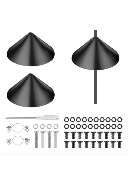 Kuş Besleyicileri Için 2 Paket Sincap Bölmesi - Siyah Plastik Koruma Sincapları Uzak Tutmak Için, Çoban Kancalarına ve Direklere Uyuyor 14 Inç (Yurt Dışından)