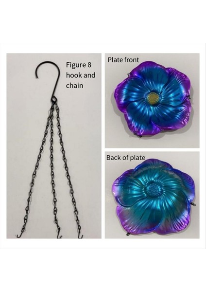 Metal Asılı Kuş Banyo Tepsisi Açık Havada Bahçe Dekoru Asılı Kase Kuşu Besleyici Çiçek Tasarım Plakası Kuş Besleyici (Yurt Dışından) indirimleri