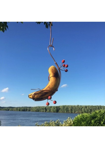 Muz Hamak Kelebek Besleyiciler Ferforje Duvar Asma Dekor Asabilir Kuş Banana Stand Besleyiciler Yard Bahçesi (Yurt Dışından) fiyatları
