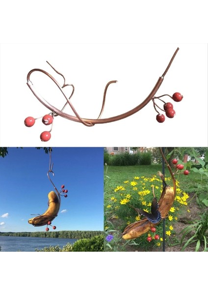 Muz Hamak Kelebek Besleyiciler Ferforje Duvar Asma Dekor Asabilir Kuş Banana Stand Besleyiciler Yard Bahçesi (Yurt Dışından) fırsatları