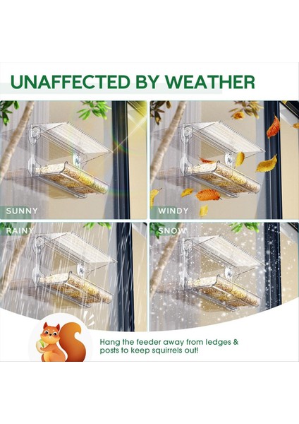 Açık Havada Pencere Kuş Besleyici, Güçlü Vantallar ile Monte Edilmiş Temiz Kuş Besleyicileri, Şeffaf Kuş (Yurt Dışından) fiyatları