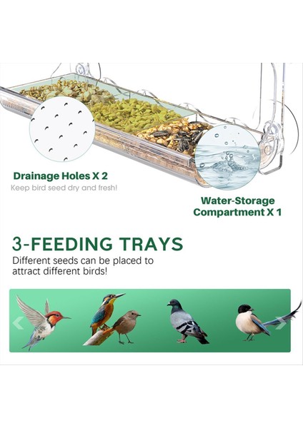 Açık Havada Pencere Kuş Besleyici, Güçlü Vantallar ile Monte Edilmiş Temiz Kuş Besleyicileri, Şeffaf Kuş (Yurt Dışından) indirimleri