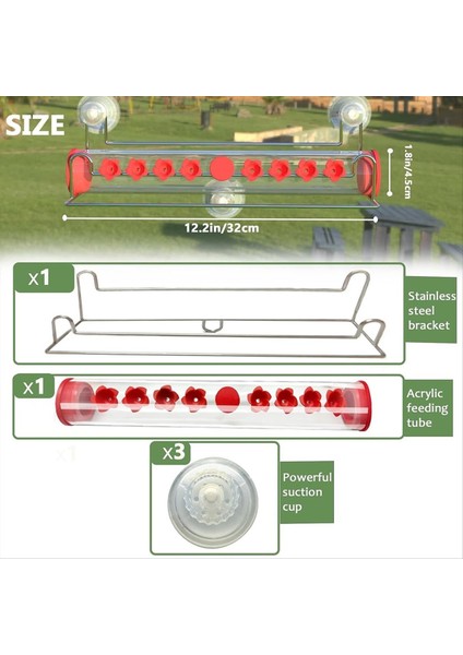 Pencere Sinek Kuşu Besleyici, Ant-Dayanıklı Besleme Portları ve Tünellerle Pencere Için Vantuz Fincan Sinek Kuşu Besleyici (Yurt Dışından) modelleri