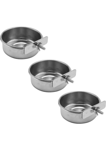 3 Parçalı Kuş Besleyici Fincan Paslanmaz Çelik Besleyici Fincan Hayvan Kafesi Su Gıda Kasesi S (Yurt Dışından) fırsatları
