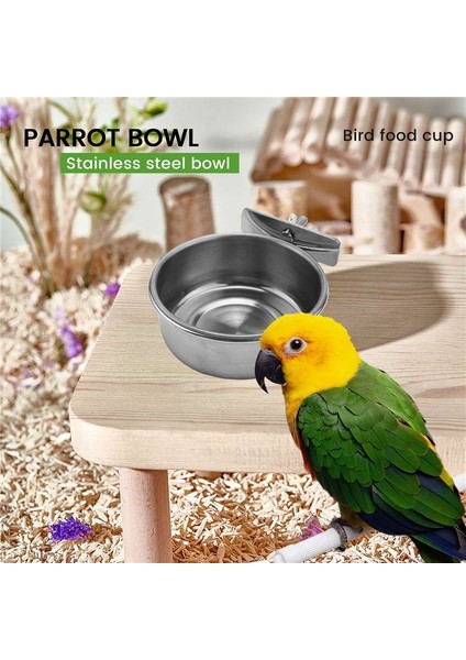 3 Parçalı Kuş Besleyici Fincan Paslanmaz Çelik Besleyici Fincan Hayvan Kafesi Su Gıda Kasesi S (Yurt Dışından) indirimleri
