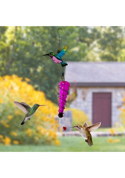 Metal Cam Kuş Besleyici Harici Asma Cam El Sanatları Su Besleyici Asma Kuş Besleyici Süsleri B (Yurt Dışından) indirimleri