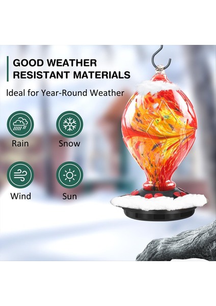 5 Tünemiş El Üflemeli Cam Kuş Besleyicileri, Açık Havada 30 Fuild Oz, C (Yurt Dışından) indirimleri