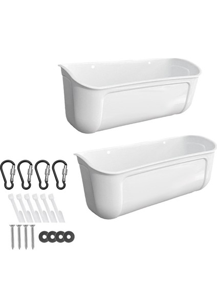 Keçi Besleyici, Tavuk Besleyici, Kapasiteli Asılı Çit Besleme Oluğu, Koyun, Geyik, Tavuk 2 Adet Beyaz (Yurt Dışından)