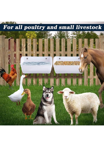 Keçi Besleyici, Tavuk Besleyici, Kapasiteli Asılı Çit Besleme Oluğu, Koyun, Geyik, Tavuk 2 Adet Beyaz (Yurt Dışından) modelleri