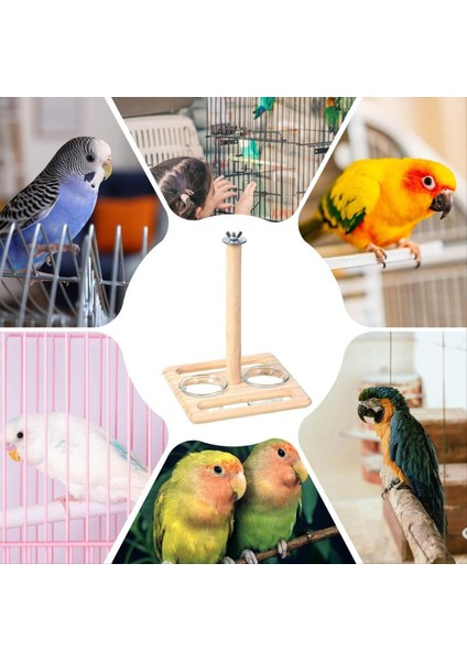 Kafes Asılı Papağan Besleyici Için Ahşap Kuş Besleme Bardağı, Kakakalar Için Levrek ile Yemek Su Kasesi Kuşları Kolayca Takmak (Yurt Dışından) indirimleri