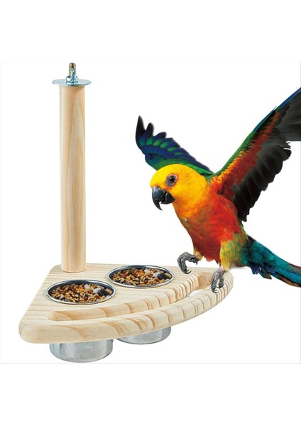 Ahşap Kuş Levrek Kuş Besleme Bardakları Kuş Besleyici Levrek Standı Kuşlar Kafes Aksesuar Küçük Kockatiels Papağan (Yurt Dışından) fiyatları