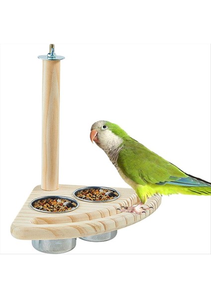 Ahşap Kuş Levrek Kuş Besleme Bardakları Kuş Besleyici Levrek Standı Kuşlar Kafes Aksesuar Küçük Kockatiels Papağan (Yurt Dışından) fırsatları