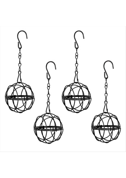 4 Adet Yağ Top Besleyiciler Asılı Kuş Besleyici Metal Yağ Top Kuş Tutucu Açık Bahçe Vahşi Yaşam Kuşları Için Kancalar (Yurt Dışından)