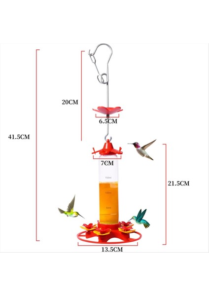 1pcs Kuş Besleyicisi 200ML Dış Mekan Için Plastik Besleyiciler, 5 Besleme Portlu Yerleşik Karınca Koruma-Düzüler Levrek ile (Yurt Dışından) fırsatları
