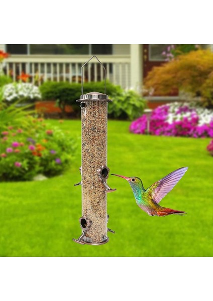 Yabani Kuş Asma Besleyici Tübüler Anti-Koşu Dış Bahçe Kuş Besleyicileri Tepsi Birdhouse Pet Su Besleyicileri Yiyecek (Yurt Dışından)