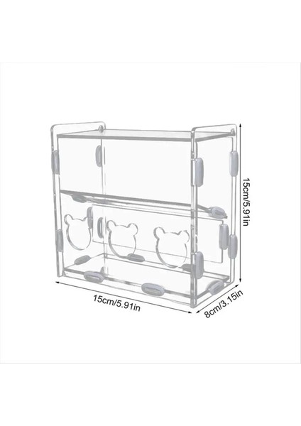 Papaz Besleyici Kutusu Akrilik Besleme Konteyneri No-Sess Çoklu Çizgi Kutusu Açık Kuş Yemek Dispenser Kutusu Finches Papağanlar (Yurt Dışından) fiyatları