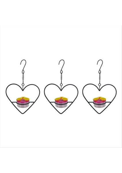 3 Adet Hakkalaşım Besleyici, Istiflenebilir Asma Humming Kuş Besleyici Metal Çerçeve ve Kırmızı Plastik Kase Dairesel (Yurt Dışından)