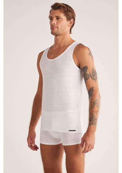 Anka Erkek Kalın Askılı Modal Jakar Desen Atlet modelleri