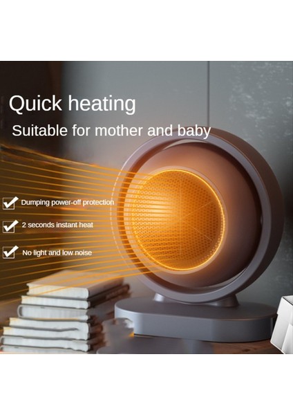 Taşınabilir Elektrikli Fan Isıtıcı Ev Masaüstü Ofis Oturma Odası Yatak Odası Ptc Seramik Hızlı Isıtma Ab Fiş Gri (Yurt Dışından) modelleri