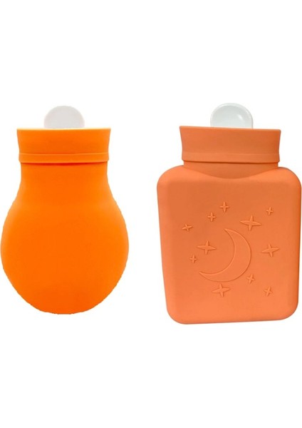 Silikon Sıcak Su Şişesi Çantası Sıcak ve Soğuk Terapiler Ağrı, Sıcak Eller, Yumuşak Çevre Silikon Malzeme Portakal (Yurt Dışından)