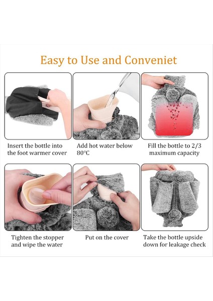Ayak Daha Sıcak Sıcak Su Şişesi Yumuşak Peluş Örtü ile Ayaklar Için (Yurt Dışından) fırsatları