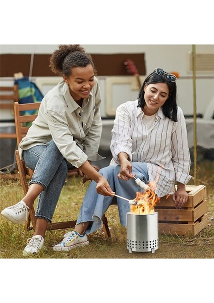2pcs Taşınabilir Masa Üstü Ateş Çukuru Stand - Dumansız Küçük Firepit Kentsel, Banliyö ve Kamp Kullanımı (Yurt Dışından)
