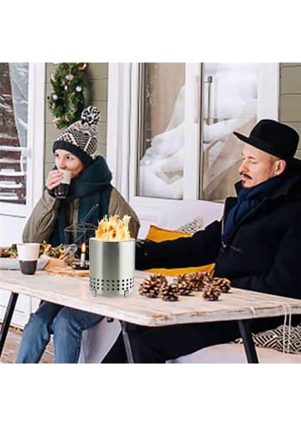 2pcs Taşınabilir Masa Üstü Ateş Çukuru Stand - Dumansız Küçük Firepit Kentsel, Banliyö ve Kamp Kullanımı (Yurt Dışından) modelleri