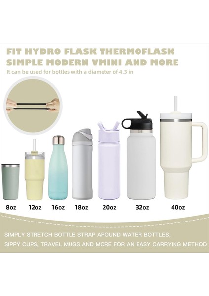 Yumuşak ve Dayanıklı Su Şişesi Tutucu, Askı, Kordon, Kayışlı Taşıyıcı - Çoğu 8-40 Oz Su Şişesine, Siyah (Yurt Dışından) fırsatları