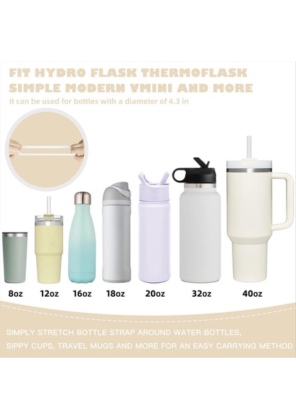 Yumuşak ve Dayanıklı Su Şişesi Tutucu, Askı, Kordon, Kayışlı Taşıyıcı - Çoğu 8-40 Oz Su Şişesine, Beyaza Uyar (Yurt Dışından) fırsatları