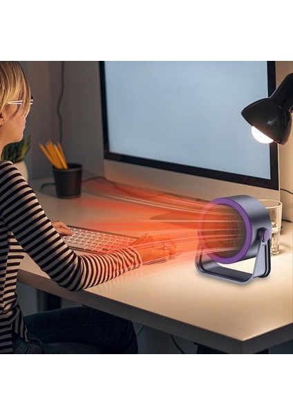 500W Elektrikli Isıtıcı Taşınabilir Masaüstü Sıcak Hava Üfleyici Kış Ofis Yatak Odası Hızlı Isıtma Fanı (Ab) Için Küçük Alan Isıtıcı (Yurt Dışından)