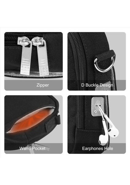 Haweel Crossbody Omuz El Sıcak Çanta, Dijital Depolama Çantası, Isıtmalı Termal Torba Elektrik Kış El Sıcak Bag Gray (Yurt Dışından) modelleri