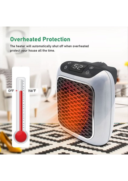 Mini Fan Isıtıcı, Fan Isıtıcı Soketi, Soket Isıtıcı, Fan Isıtıcı, 800 Watt, Uzaktan Kumanda Ingiltere Fişi (Yurt Dışından) indirimleri
