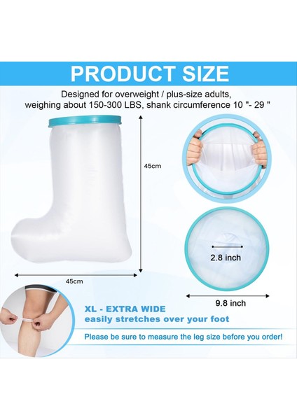 Duş Için Su Geçirmez Bacak Döküm Kapağı, Yeniden Kullanılabilir Duş Botu Kapağı Su Geçirmez Ayak Koruyu (Yurt Dışından) fırsatları