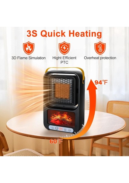 Iç Mekan Kullanımı Için Küçük Alan Isıtıcı Taşınabilir Elektrikli Şömine Isıtıcı Gerçekçi 3D Alev Mini Oda Akıllı Isıtıcı Abd Fiş (Yurt Dışından) fırsatları