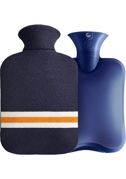 Sıcak Su Çantası Sıcak Su Şişesi 2 Litre Isı Up ve Klasik Çizgili (Derin Mavi) ile Refreezable Sıcak Soğuk Paket (Yurt Dışından)