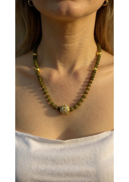 Yeşil Kristal Taşlı Kolye fiyatları