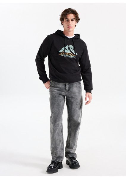 Kapüşon Yaka Siyah Erkek Sweatshırt 12278626_JJSUN Sweat Hood fiyatları