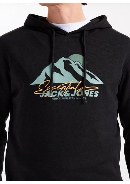 Kapüşon Yaka Siyah Erkek Sweatshırt 12278626_JJSUN Sweat Hood fırsatları