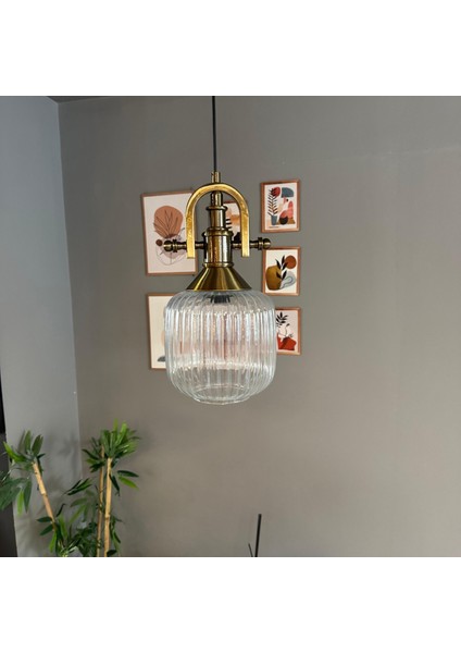 Mopa Cam Şeffaf Tekli Avize Gemici Eskitme Başlık Retro Sarkıt Lamba Restoran Salon Aydınlatma