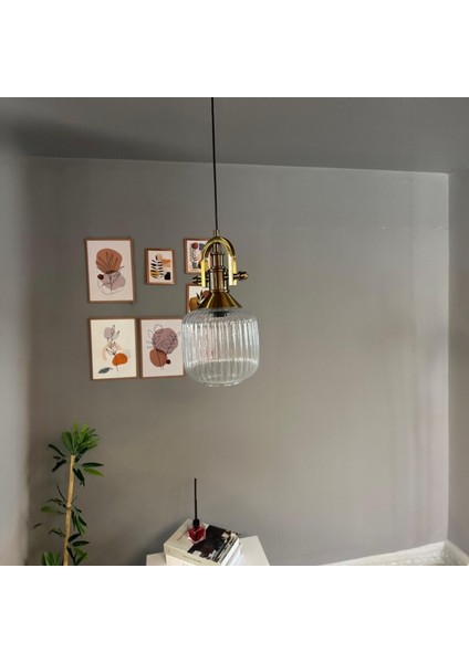 Mopa Cam Şeffaf Tekli Avize Gemici Eskitme Başlık Retro Sarkıt Lamba Restoran Salon Aydınlatma