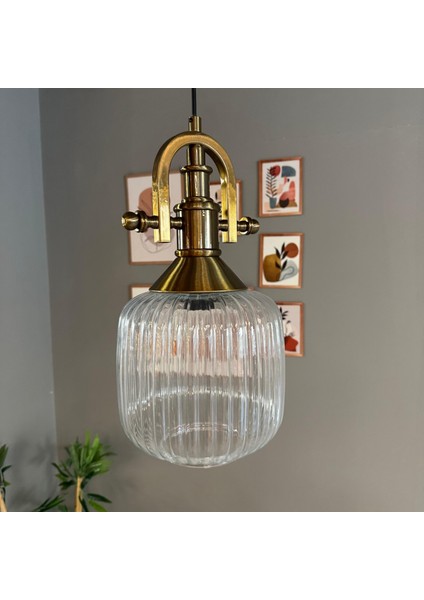 Mopa Cam Şeffaf Tekli Avize Gemici Eskitme Başlık Retro Sarkıt Lamba Restoran Salon Aydınlatma